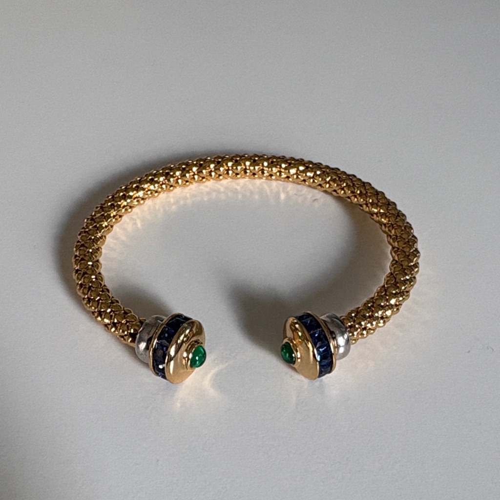 Gold Bangle With Gemstones